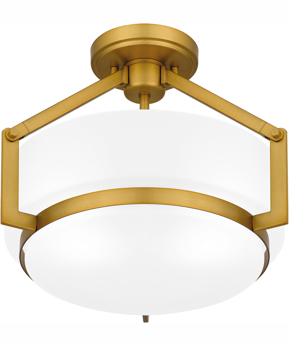 Quoizel Semi-Flush Mount Medium 2-light Semi Flush Mount Aged Brass