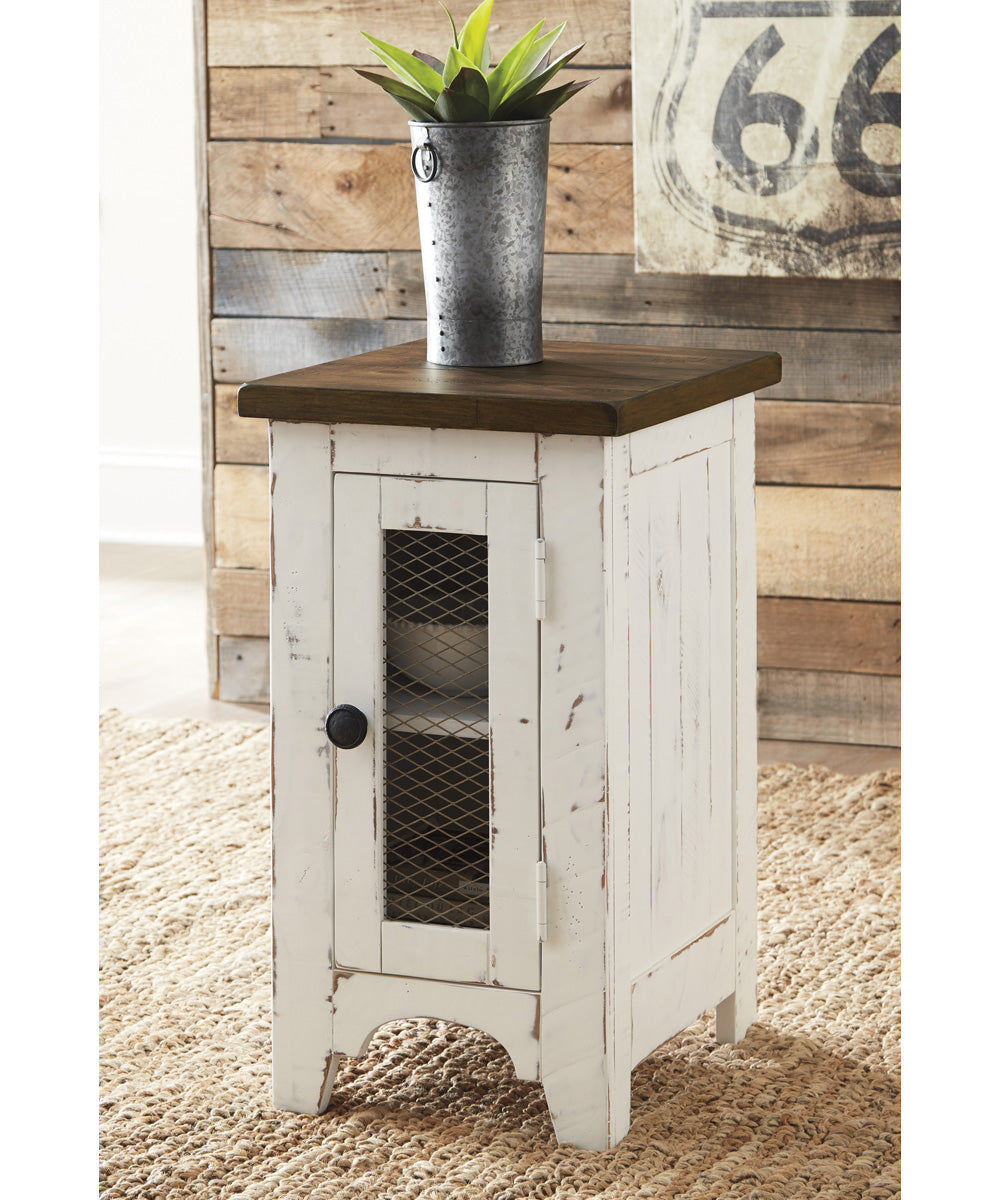 25"H Wystfield Chair Side End Table White/Brown