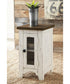 25"H Wystfield Chair Side End Table White/Brown