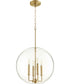 16"W 4-light Pendant Aged Brass
