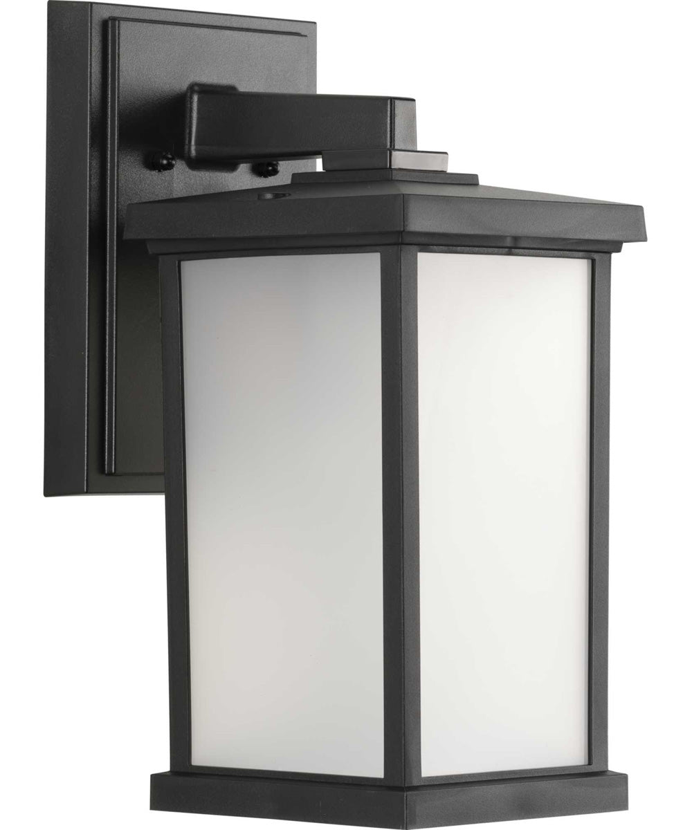 Trafford Non-Metallic Lantern  1-Light Frosted Shade Traditional Outdoor Wall Lantern Light Textured Black