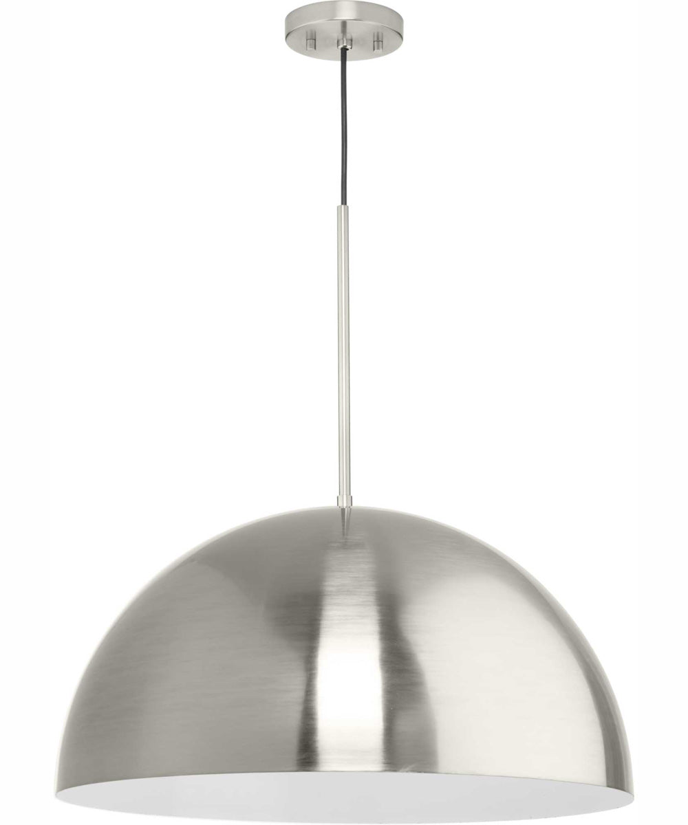 Perimeter 1-Light Mid-Century Modern Pendant with metal Shade Brushed Nickel