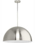 Perimeter 1-Light Mid-Century Modern Pendant with metal Shade Brushed Nickel