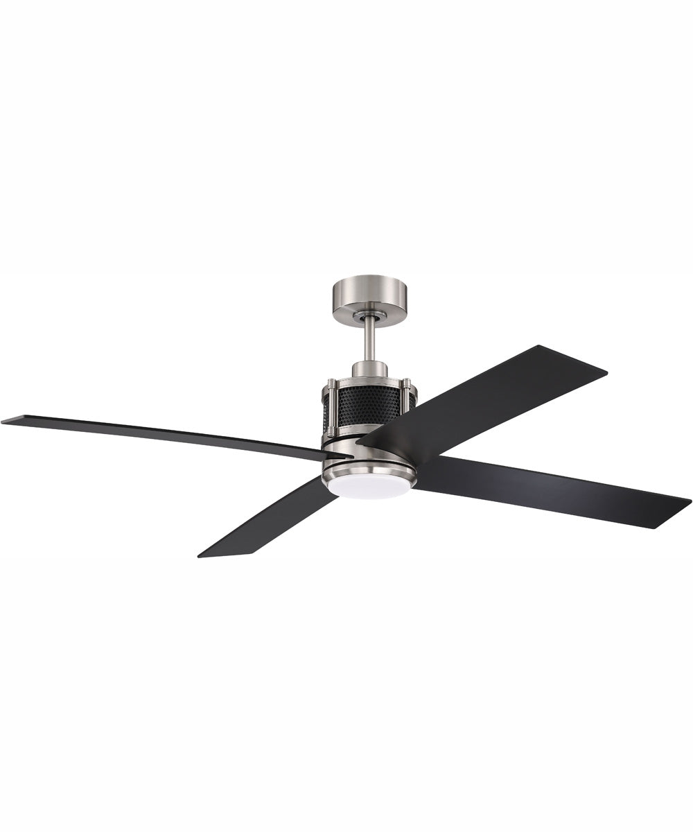56" Gregory 1-Light Ceiling Fan Brushed Polished Nickel / Flat Black