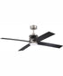56" Gregory 1-Light Ceiling Fan Brushed Polished Nickel / Flat Black