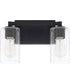 Ravenwood 2-Light Vanity In Black Iron With Clear Seeded Glass