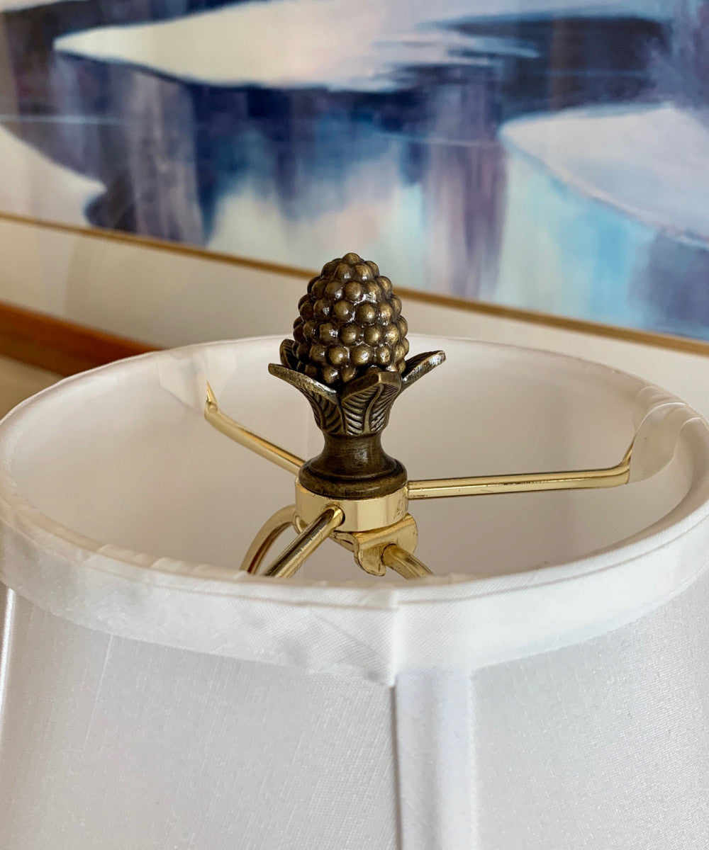 Antique Brass Pinecone Lamp Finial with Antiqued Brass Base 2"h