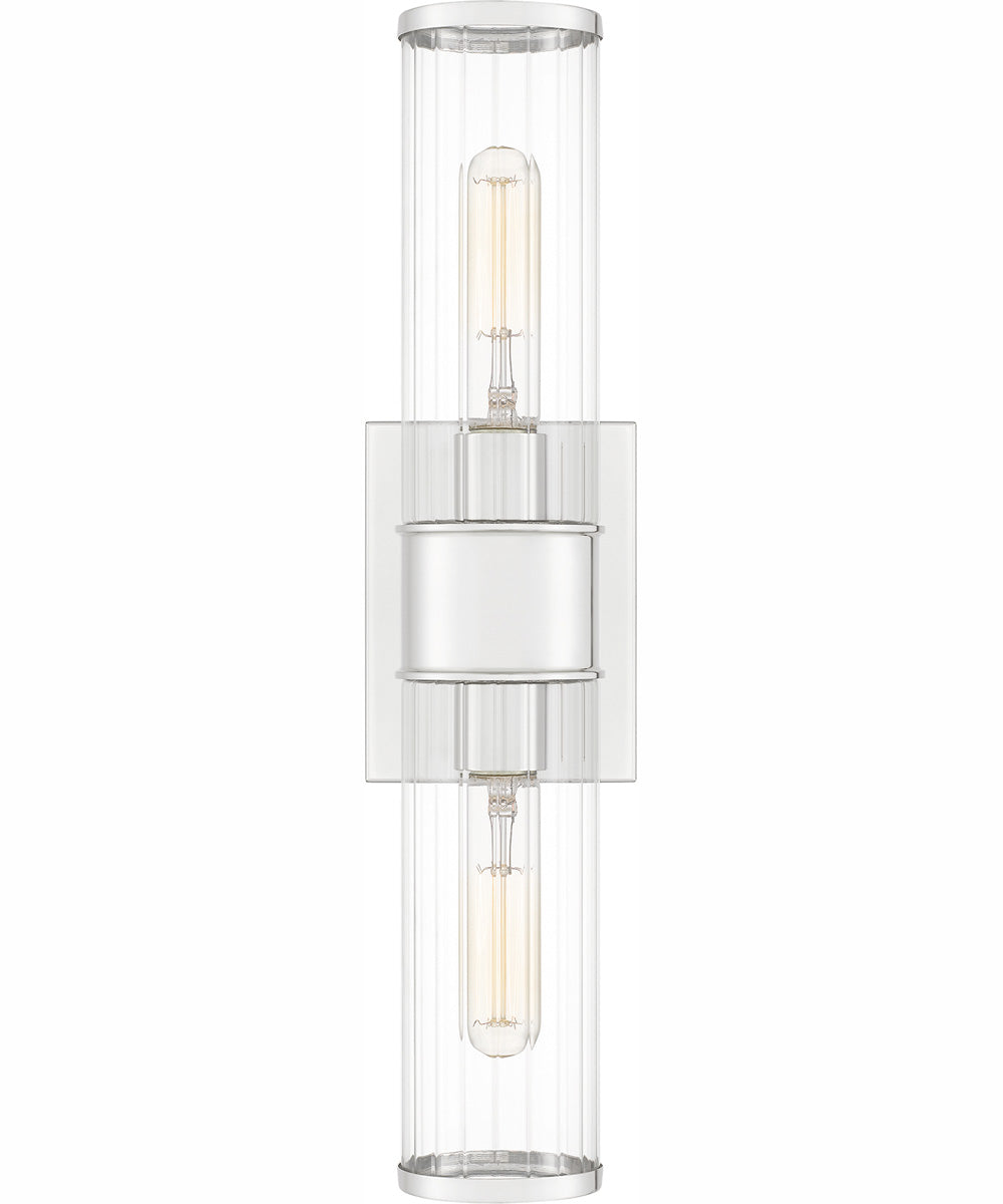 Quoizel Wood Small 2-light Wall Sconce Polished Nickel