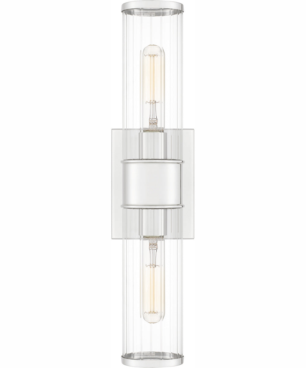Quoizel Wood Small 2-light Wall Sconce Polished Nickel