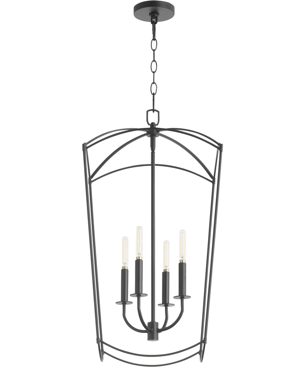 Mantle 4-light Entry Foyer Hall Chandelier Matte Black
