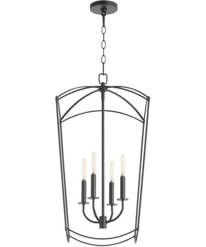 Mantle 4-light Entry Foyer Hall Chandelier Matte Black
