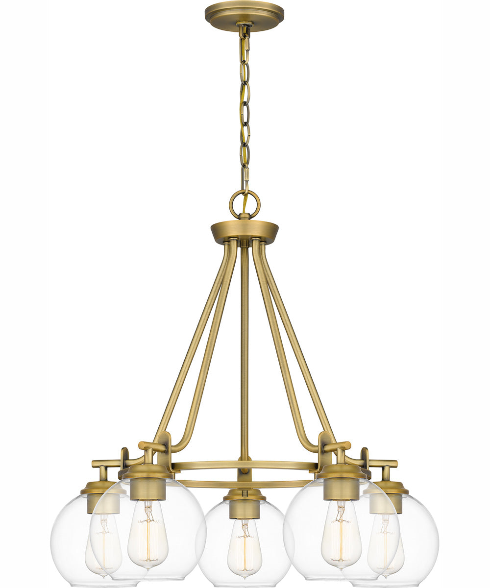 Celadon 5-light Chandelier Aged Brass