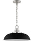 Colony 1-Light Pendant Matte Black / Polished Nickel