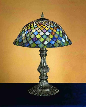 17"H Fish Scale Shell Base Accent Lamp