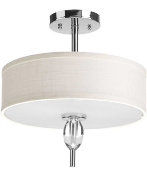 Status 2-Light 13" Semi Flush Mount Polished Chrome