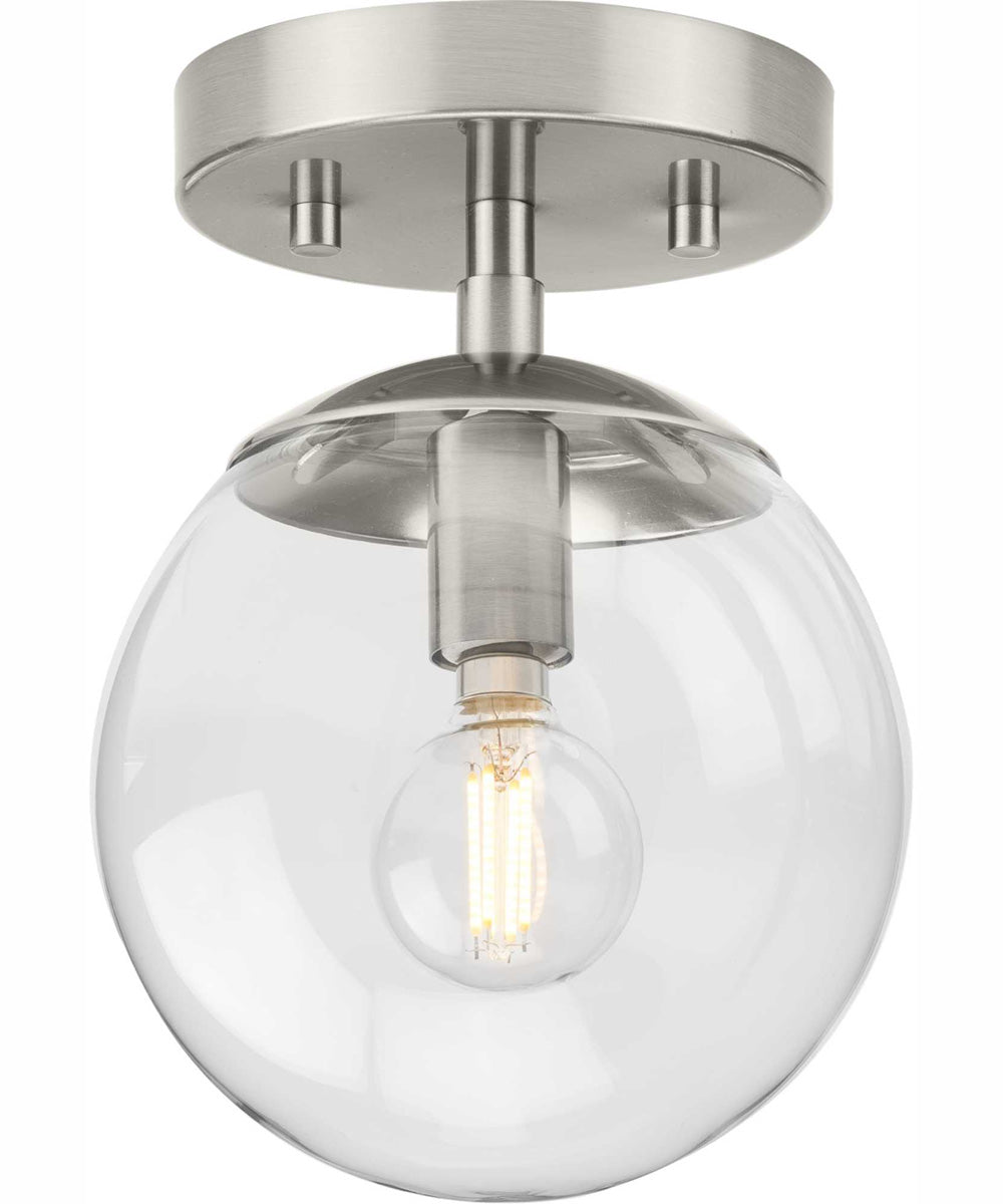 Atwell 1-Light Mid-Century Modern Semi-Flush Mount Brushed Nickel