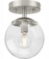 Atwell 1-Light Mid-Century Modern Semi-Flush Mount Brushed Nickel