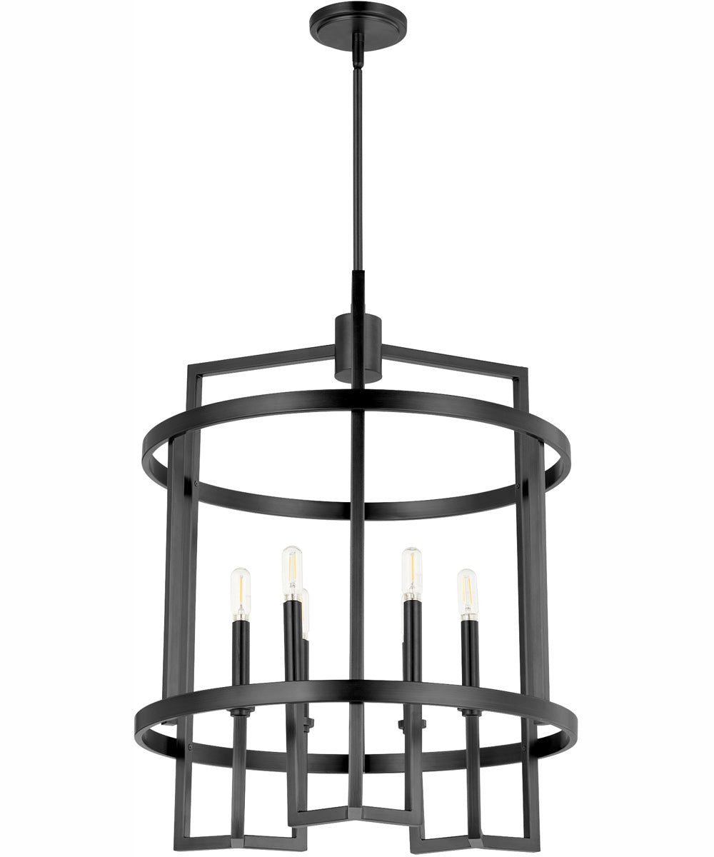 Merrick 6-light Entry Foyer Hall Chandelier Matte Black
