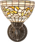 8" Wide Tiffany Turning Leaf Wall Sconce