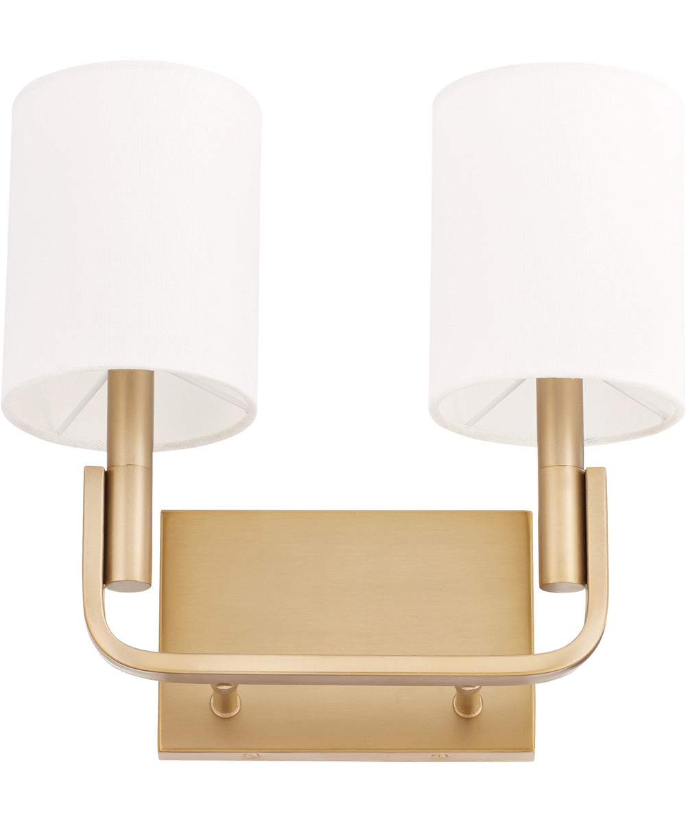 Tempo 2-light Wall Mount Light Fixture Aged Brass