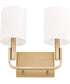 Tempo 2-light Wall Mount Light Fixture Aged Brass