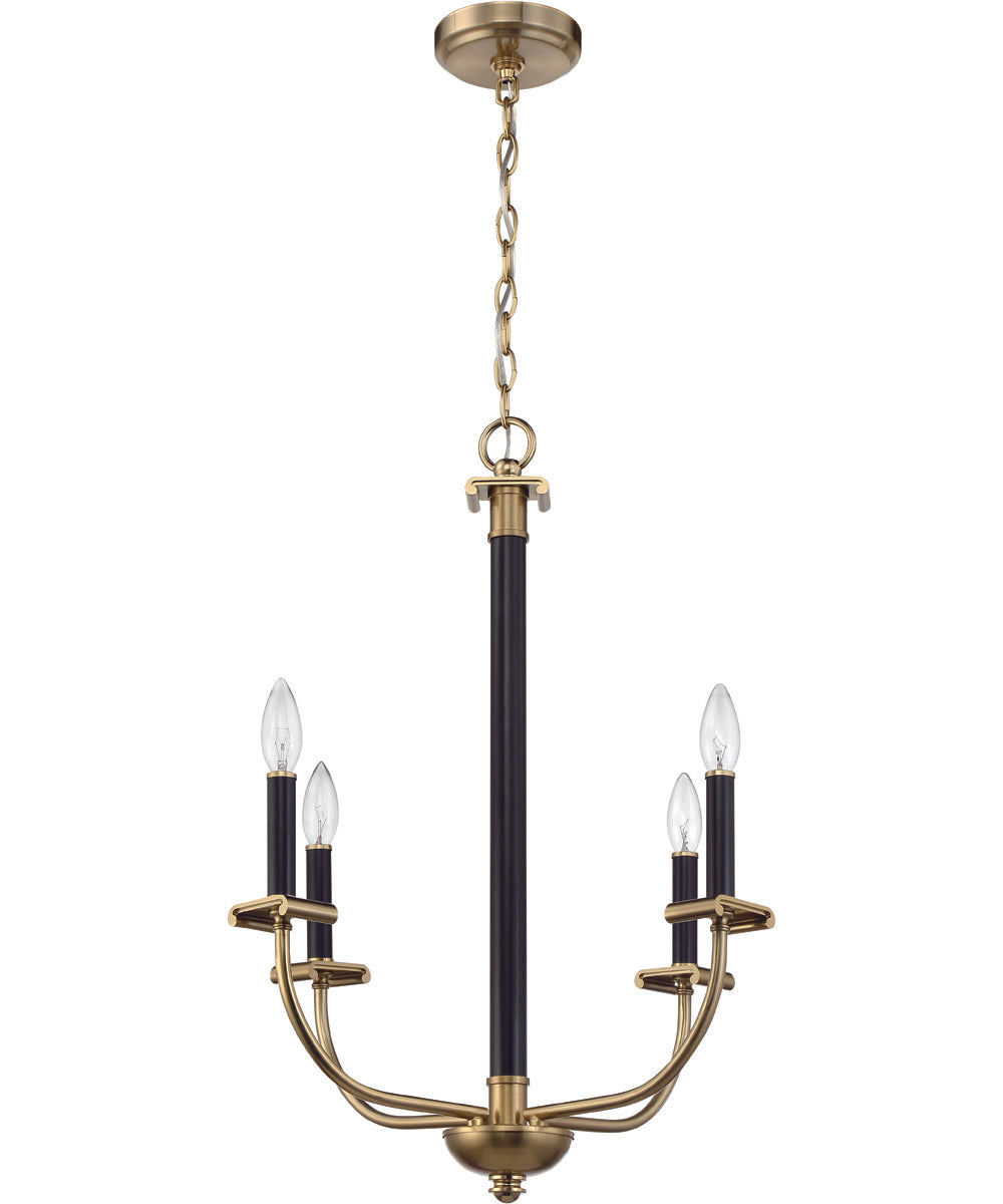Stanza 4-Light Chandelier Flat Black/Satin Brass