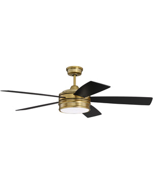 52" Braxton 1-Light LED Ceiling Fan (Blades Included) Satin Brass