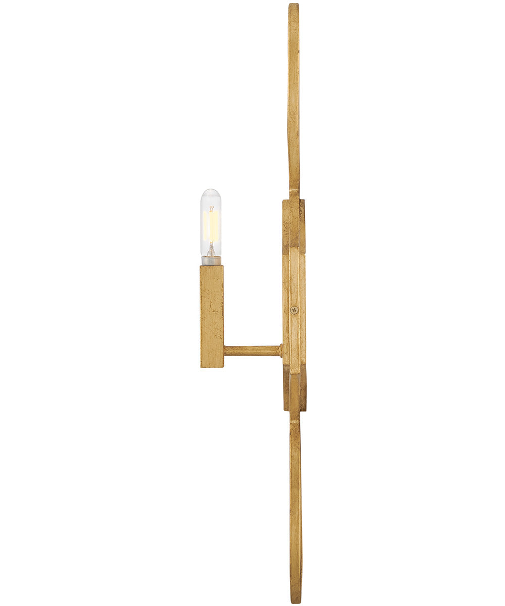Leona 1-Light Large Sconce in Distressed Brass