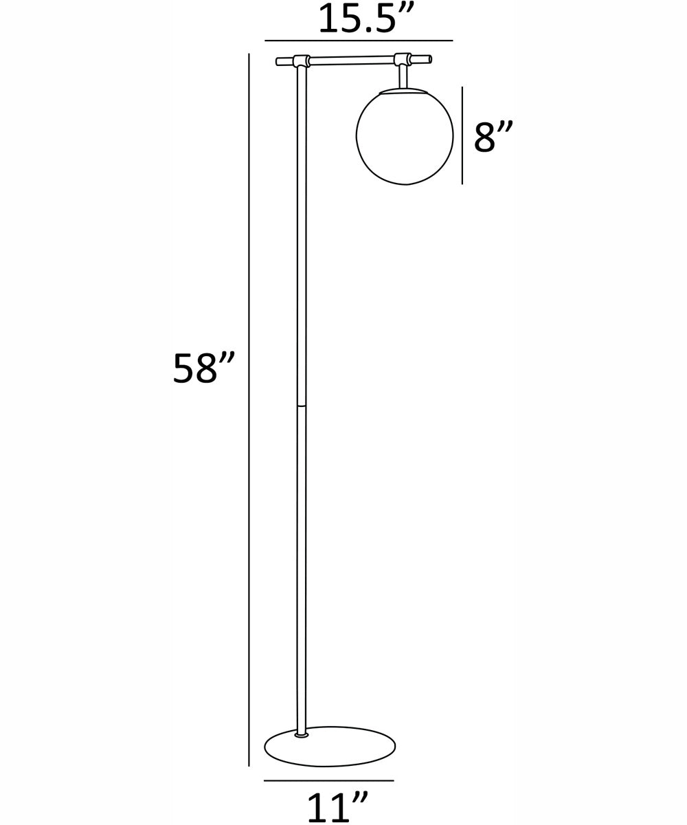 Lencho 1-Light Floor Lamp Gold/Frost Glass Shade