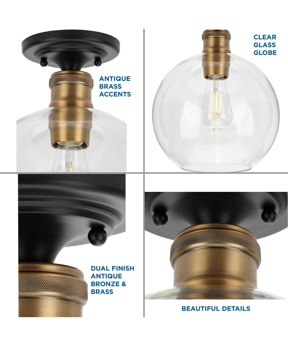 Hansford 1-Light 10" Flush Mount Antique Bronze