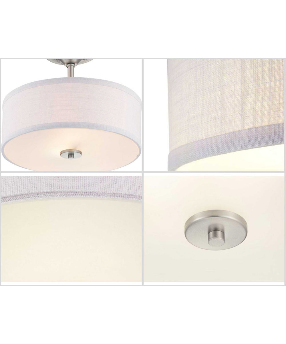 Inspire 13" 2-Light Semi-Flush Brushed Nickel