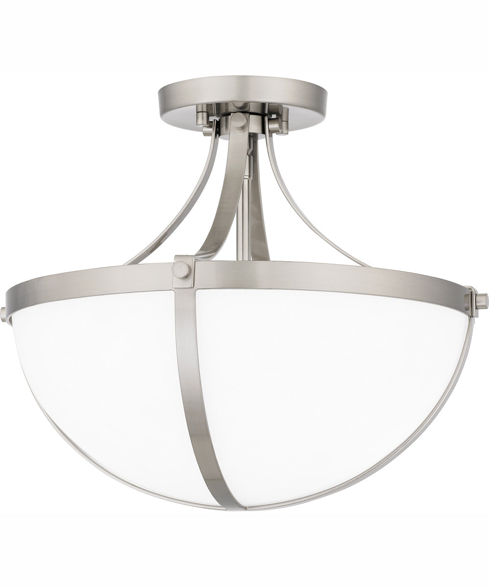 Antebellum Medium 2-light Semi Flush Mount Brushed Nickel
