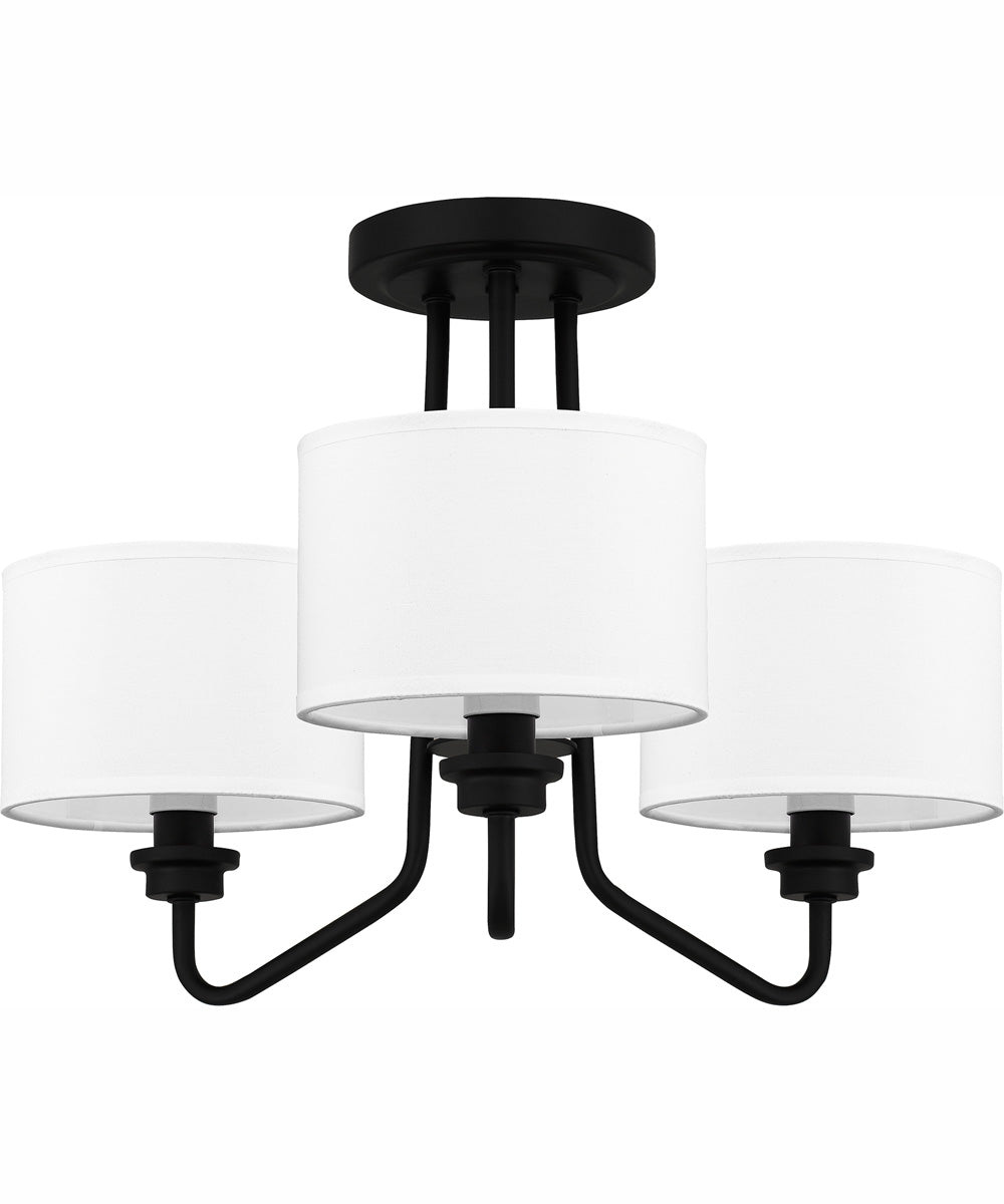 Quoizel Semi-Flush Mount Large 3-light Semi Flush Mount Matte Black