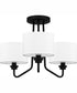 Quoizel Semi-Flush Mount Large 3-light Semi Flush Mount Matte Black