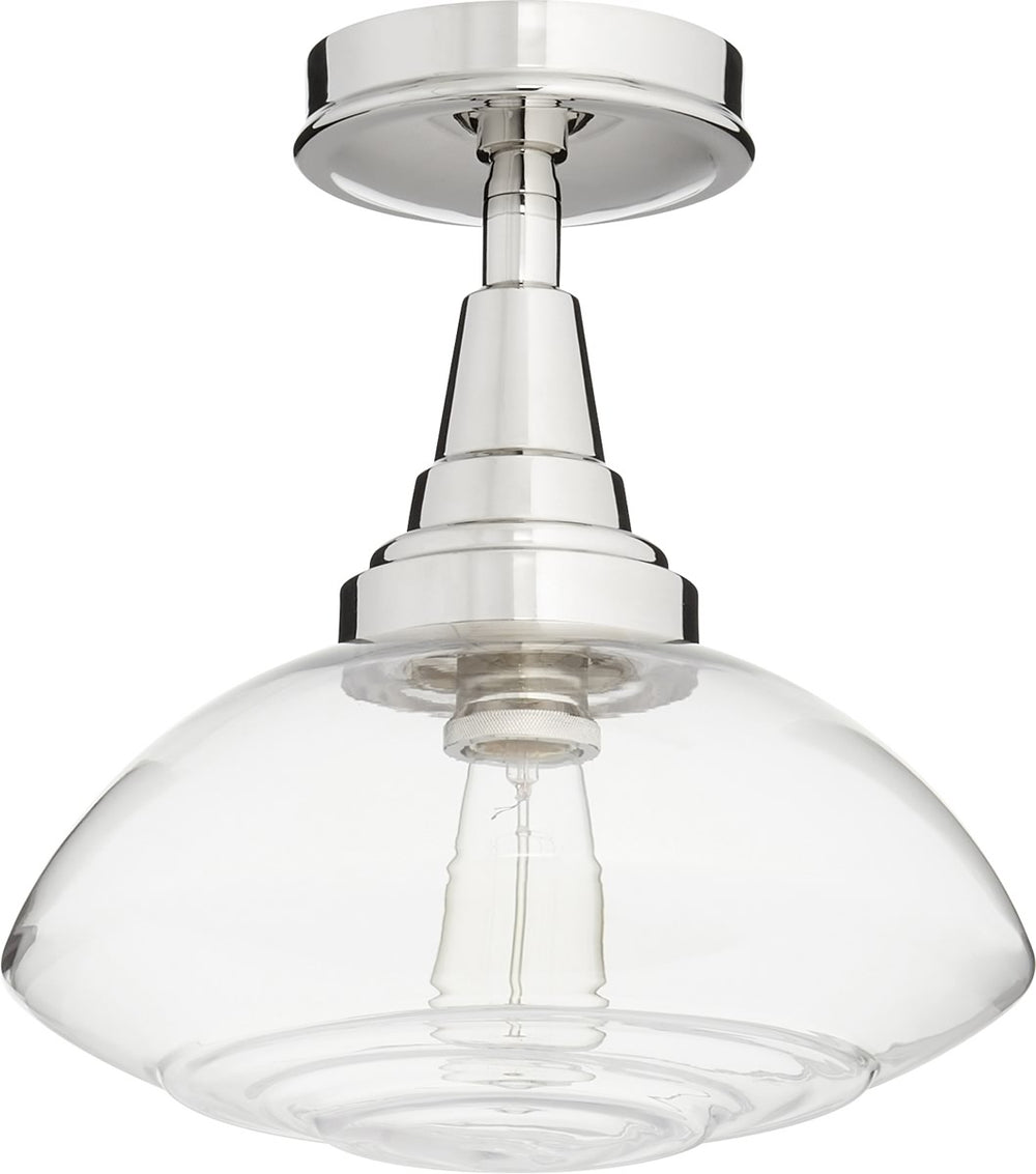 13"W 1-light Ceiling Flush Mount Polished Nickel