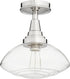 13"W 1-light Ceiling Flush Mount Polished Nickel