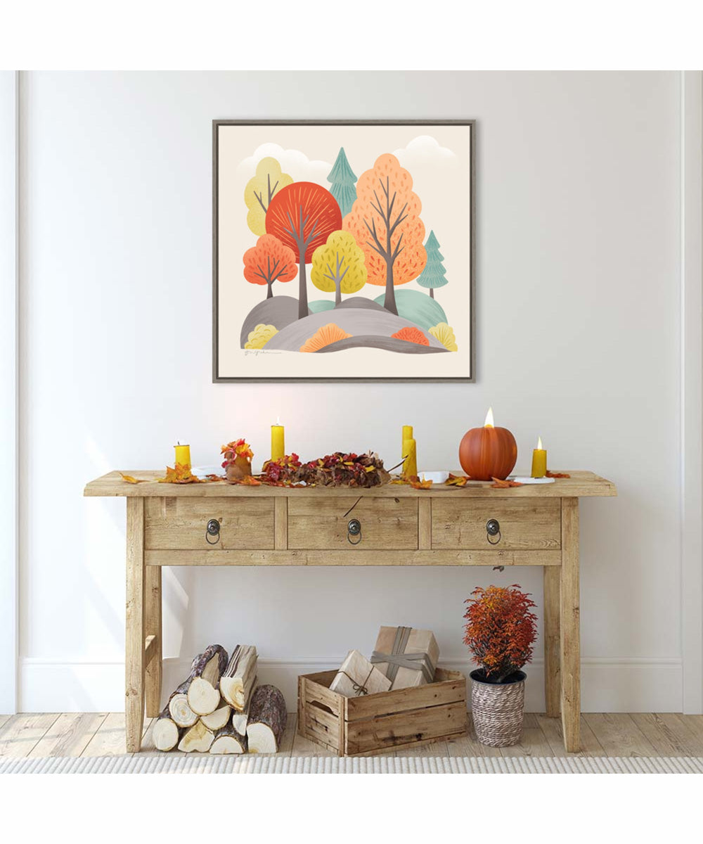 Framed Fall Sweater Weather VIII by Gia Graham Canvas Wall Art Print (30  W x 30  H), Sylvie Greywash Frame