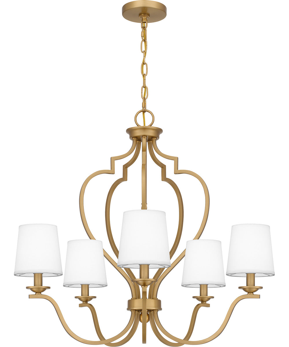 Wilkins 5-light Chandelier Brushed Weathered Brass