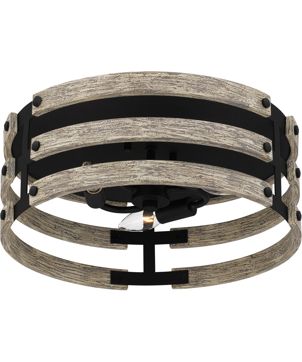 Ashburn 3-light Flush Mount Earth Black