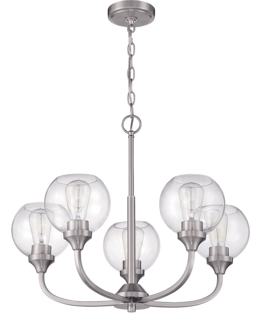 Glenda 5-Light Chandelier Brushed Polished Nickel