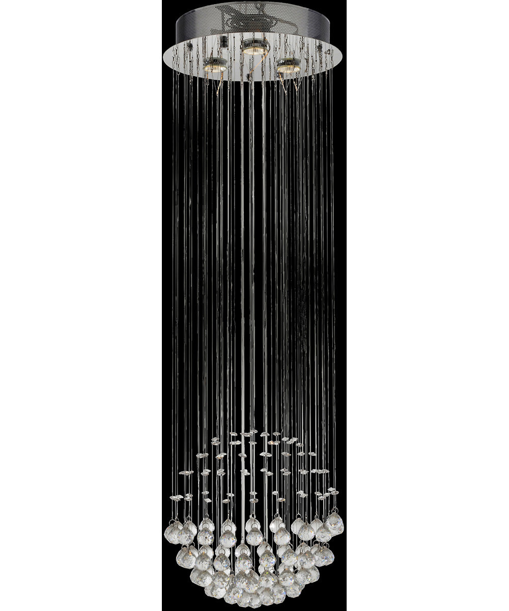 Sapphire 3-Light Chandeliers Chrome/Crystals