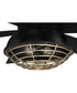 52" Rugged 2-Light Indoor/Outdoor Ceiling Fan Flat Black/Satin Brass