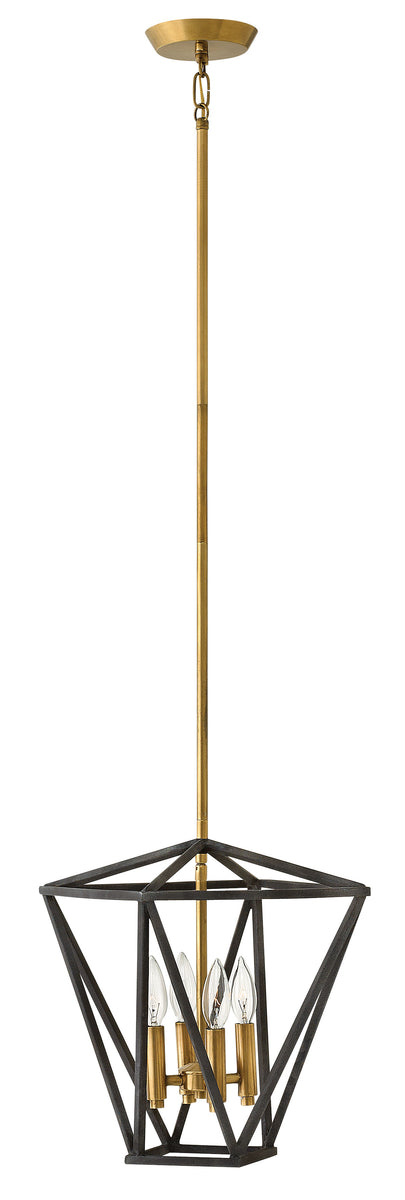 15"W Theory 4-Light Stem Hung Pendant in Aged Zinc