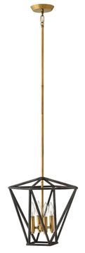 15"W Theory 4-Light Stem Hung Pendant in Aged Zinc