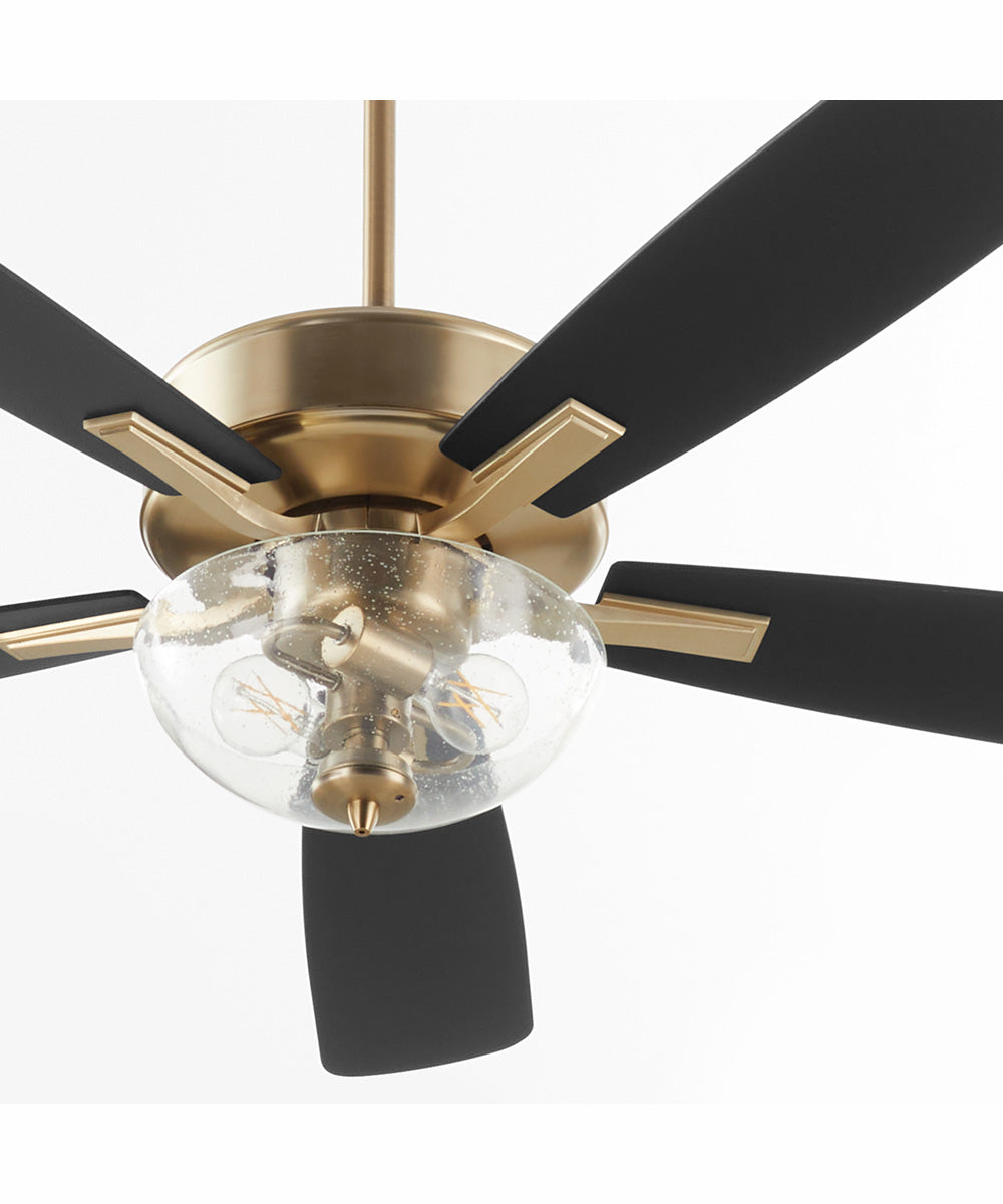 52" Ovation 2-light LED Ceiling Fan Aged Brass