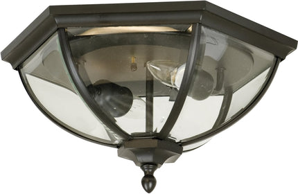 15"W Britannia 2-Light Outdoor Flush Oiled Bronze