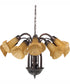 24" Wide Amber Tiffany Pond Lily 12 Light Chandelier