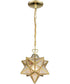 Moravian Star 1-Light Mini Pendant Brass/Gold Mercury Glass - Small