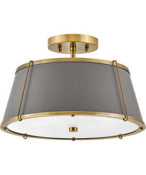 Clarke 2-Light Medium Semi-Flush Mount in Lacquered Dark Brass