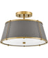 Clarke 2-Light Medium Semi-Flush Mount in Lacquered Dark Brass